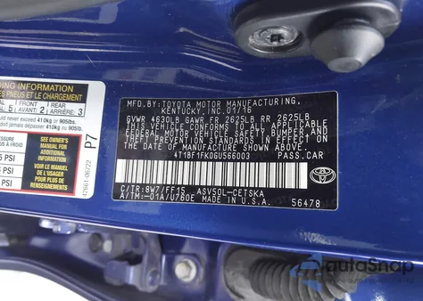 2016 Toyota Camry Se z USA, uszkodzony, nr VIN 4T1BF1FK0GU566003